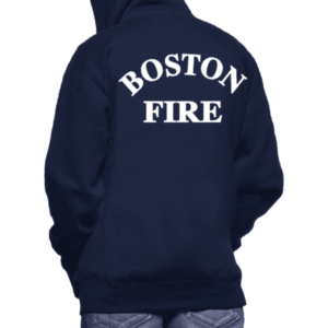 Boston Fire Standard Navy Hoodie Sweatshirt Back