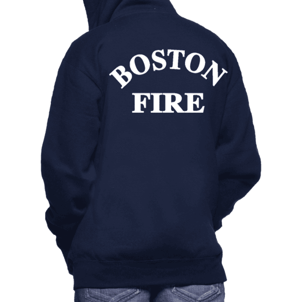 Boston Fire Standard Navy Hoodie Sweatshirt Back